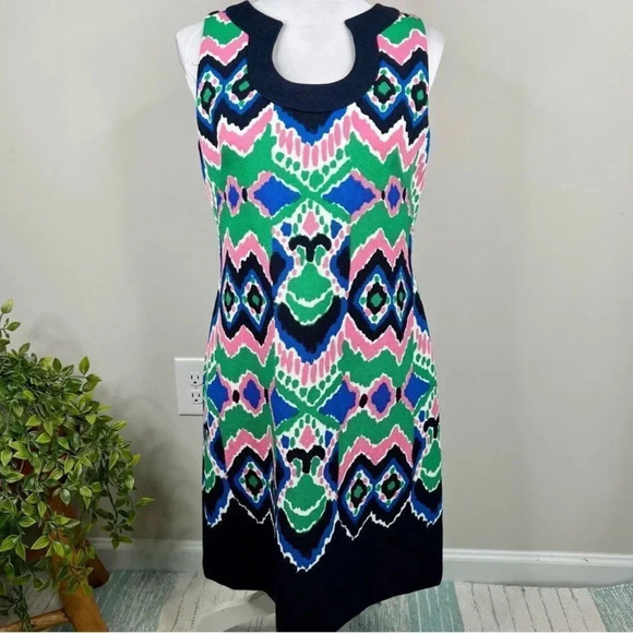 Gabby Skye Geometric Print Sleeveless Shift Dress Multicolor Size 8 - Picture 4 of 11